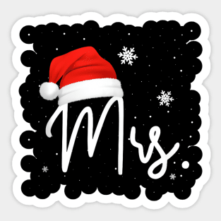 Mr and Mrs Claus Couples Funny - Santa Matching Christmas Sticker